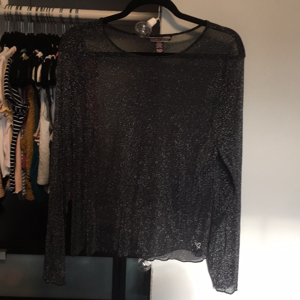 victoria’s secret glittery sheer long sleeve